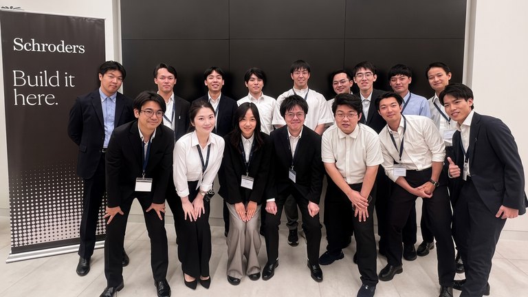 Group of students at Schroders (SDR.L)'s Tokyo office